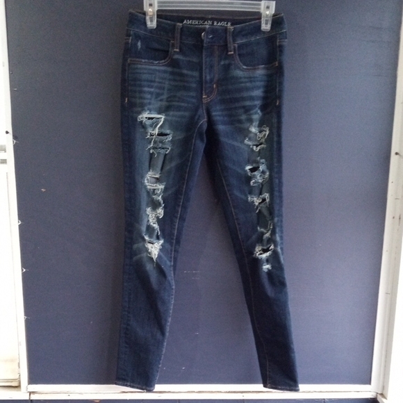 American Eagle Outfitters Denim - American Eagle Outfitters 360 Super Stretch Women's Distressed Blue Jean…